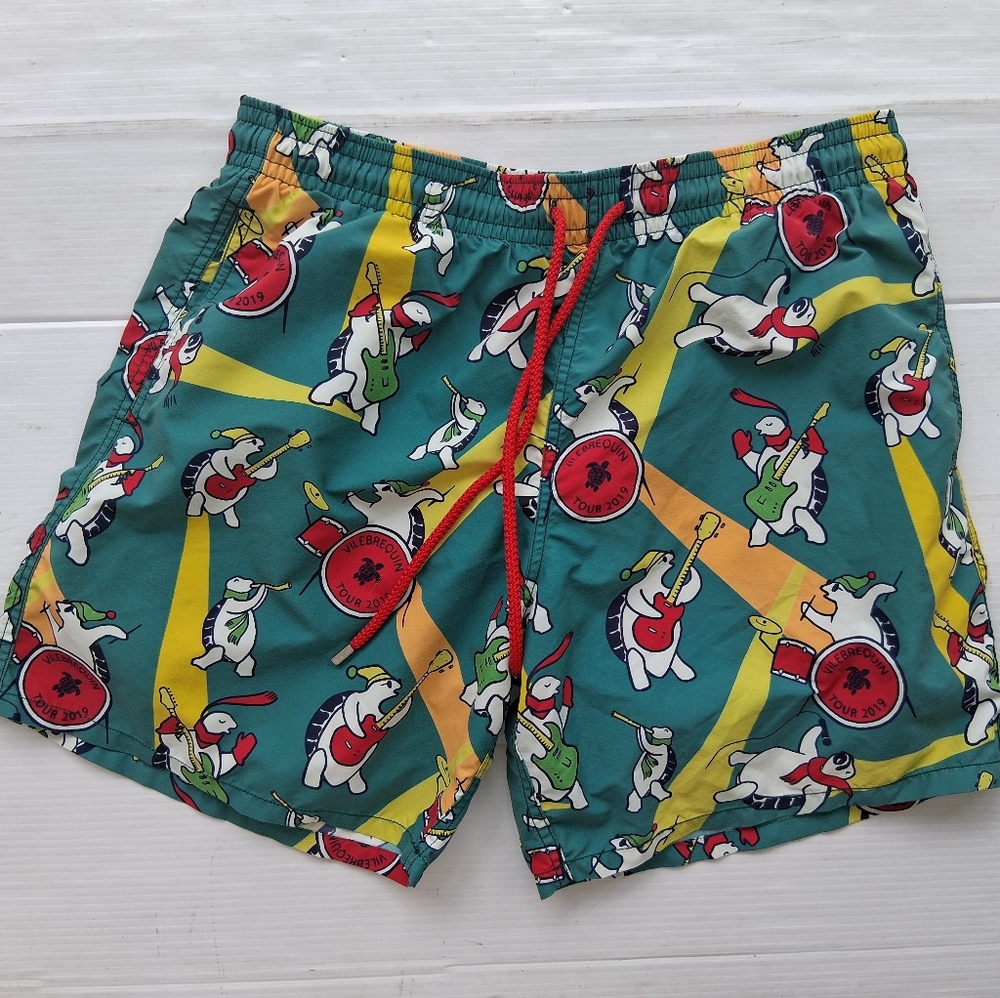 Vilebrequin Colorful Graphic Swim Shorts Mens Size XXL Green